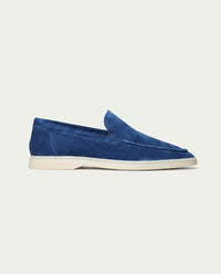 Daniel – Mocassins Classiques en Suède Bleu Royal