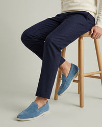 Charles – Mocassins Classiques en Suède Bleu