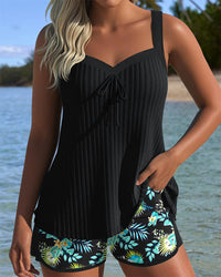 Carla - Maillot de Bain Rayé avec Short de Plage