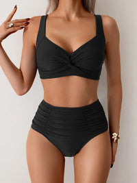 Marta - Bikini Bandeau en Tissu Froncé