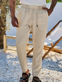 NICHOLS | PANTALON EN LIN AMPLE AVEC CORDON