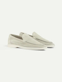 Louis – Mocassins Classiques en Suède Beige Clair