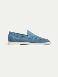 Charles – Mocassins Classiques en Suède Bleu